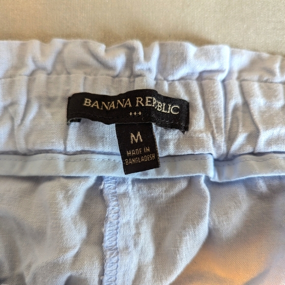 Banana Republic Light Blue High-Waisted Linen Shorts Size Medium M - Picture 3 of 4